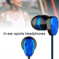 Kopfhörer mit Mikrofon Dual Moving Coil 3,5 mm In-Ear Kabelgebundener Sportkopfhörer für Smartphone, Blau