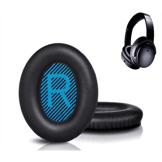 Ohrpolster für Bose QC 35/25/15 Kopfhörer 1 Paar Schwarz/Blau