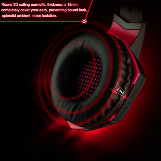 KOTION EACH G2000 Gaming Headset mit Mikrofon PC Gamer 3,5 mm Stereo Kopfhoerer Noise Cancelling Over Ear Ohrmuscheln fuer Deskt