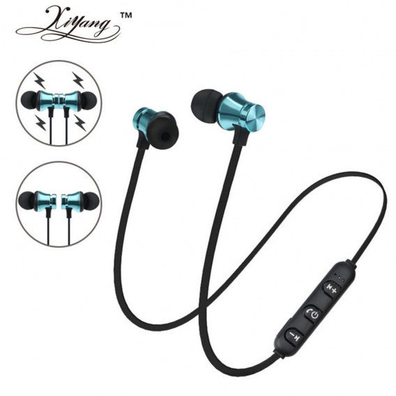 Magnetischer In-Ear-Stereo-Headset-Kopfhörer Drahtloser Bluetooth 4.2-Kopfhörer-Geschenk-Blau