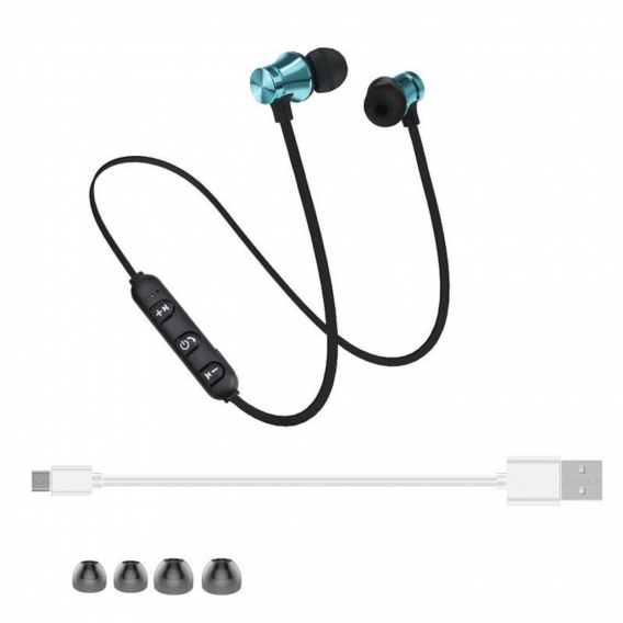 Magnetischer In-Ear-Stereo-Headset-Kopfhörer Drahtloser Bluetooth 4.2-Kopfhörer-Geschenk-Blau