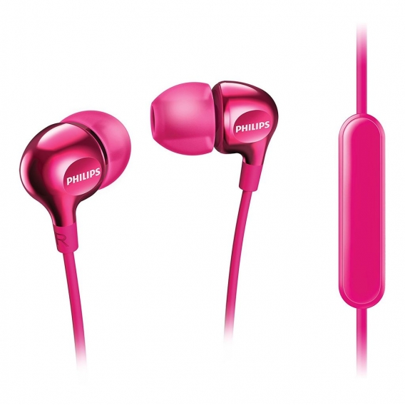 Philips SHE3705PK In-Ear Kopfhörer mit Mikrofon (satte Bässe, verstärkte Kabel, perfekter Sitz) pink