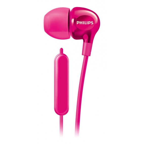 Philips SHE3705PK In-Ear Kopfhörer mit Mikrofon (satte Bässe, verstärkte Kabel, perfekter Sitz) pink