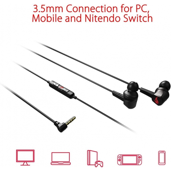 Asus ROG Cetra Core Ohrkanalhörer 90YH01Y0B2UA00 In-Ear-Kopfhörer Stereo schwarz