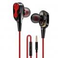 3,5 mm Moving Coil Eisen Universal In-Ear-Kopfhörer mit HiFi-Stereo-Musik-Headset,rot