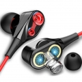 3,5 mm Moving Coil Eisen Universal In-Ear-Kopfhörer mit HiFi-Stereo-Musik-Headset,rot