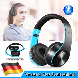 More about Wireless Kopfhörer Bluetooth5.0 Headset Stereo Noise Cancelling Over Ear Faltbar Schwarz + Blau