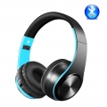 Wireless Kopfhörer Bluetooth5.0 Headset Stereo Noise Cancelling Over Ear Faltbar Schwarz + Blau