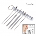 6 Pcs Ohr Pick Ohrenschmalz Entfernung Kit Ohr Reinigung Werkzeug Set, ohr Curette Ohr Wachs Entferner Werkzeug mit Portable Sto