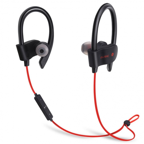 Bluetooth-Ohrhörer Kabelloser Ohrbügel Sport Sweatproof Stereo-Ohrhörer Headset In-Ear-Kopfhörer mit Mikrofon Für Fitness beim L