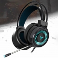 Profi Gaming Kopfhörer Headset mit Mikrofon 3.5mm für PC Laptop PS4 Xbox One Schwarz + Blau, Headset mit Mikrofon