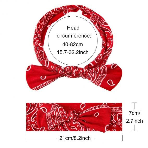 6 Stück Paisley Stirnbänder Boho Bogen Bandana Knoten Kopfbedeckung Retro Blume Gedruckt Elastische Kaninchen Ohr Haarband für M