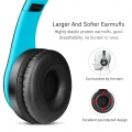 Headsets Bluetooth 5.0 Stereo Gaming Headset Geräuschunterdrückung Faltbare MIC-Kopfhörer Kopfhörer Weiche Ohrmuscheln Blau+Schw