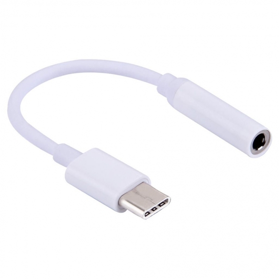 Hochwertiger Audio Adapter USB-C auf 3,5mm Klinkenanschluss AUX für viele Smartphones ohne eigenen Kopfhörer-Eingang / 10cm lang