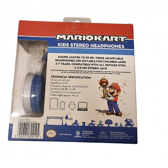 Mariokart Nintendo Kopfhörer Kind bis 7 Jahre Sound Limited bis 85 dB 3,5mm Jack