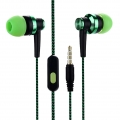 3,5 mm geflochtenes Kabel Wirot Stereo Deep Bass Kopfhoerer In-Ear Headset mit Mic-Gruen