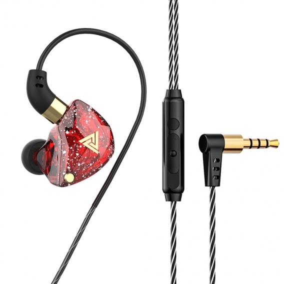 QKZ SK8 3,5 mm kabelgebundener Kopfhoerer Dynamischer Musikkopfhoerer Ohrbuegel Sport-Headset In-Ear-Ohrhoerer Inline-Steuerung 