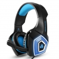KZKR Kabelgebundener Over-Ear-Kopfhörer Gaming-Headset  mit Rauschunterdrückung und LED-Licht, Blau
