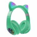 Bluetooth Kopfhörer Wireless Over Ear Cat Ear Kopfhörer mit Faltbarem LED Licht, Integriertem Mikrofon Und Lautstärkeregler für 