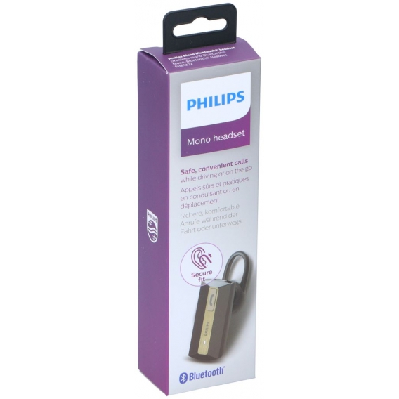 PHILIPS Headset mit Mikrofon - SHB1202/10 - Bluetooth Headset - Freisprechen - 5 Stunden Sprechzeit - Ergonomischer Ohrbügel