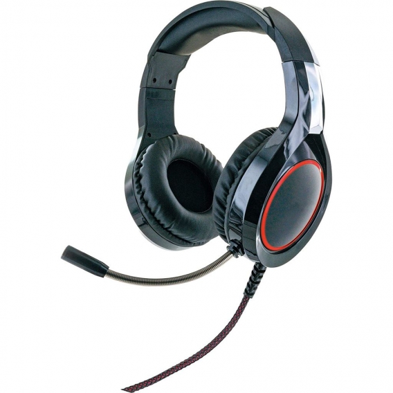 Gaming Headset Kopfhörer mit Mikrofon 2,2m Beleuchtet 1x USB 2x 3,5 mm Schwarz