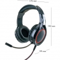 Gaming Headset Kopfhörer mit Mikrofon 2,2m Beleuchtet 1x USB 2x 3,5 mm Schwarz