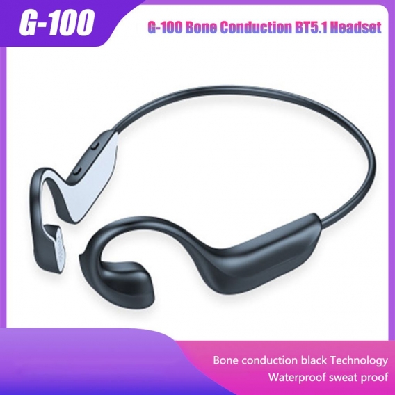 G-100 Knochenleitung BT5.1 H?ngende Headset-Ger?uschreduzierung T?gliches wasserdichtes Sport-Headset (dunkelgrau)