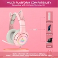 ONIKUMA K9 USB Kabelgebundenes Gaming Headset Virtual 7.1 Abnehmbarer Surround Sound Cat Ears Kopfhoerer Geraeuschunterdrueckung