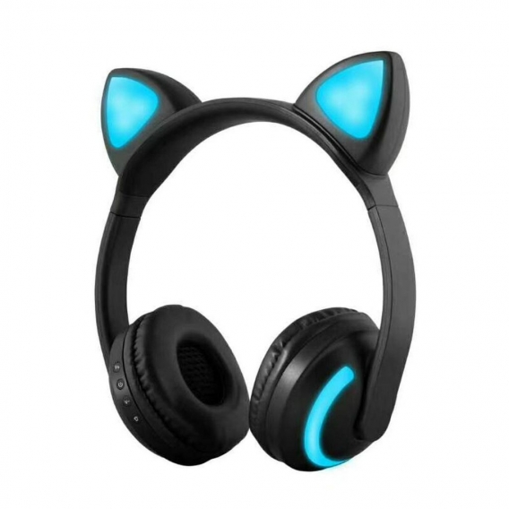 ZW-19 Wireless Bluetooth Headset Gluehende Katze Ohr Kopfhoerer Stereo Musik Kopfhoerer Freisprecheinrichtung w / Mic Bunte Lich