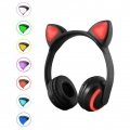 ZW-19 Wireless Bluetooth Headset Gluehende Katze Ohr Kopfhoerer Stereo Musik Kopfhoerer Freisprecheinrichtung w / Mic Bunte Lich