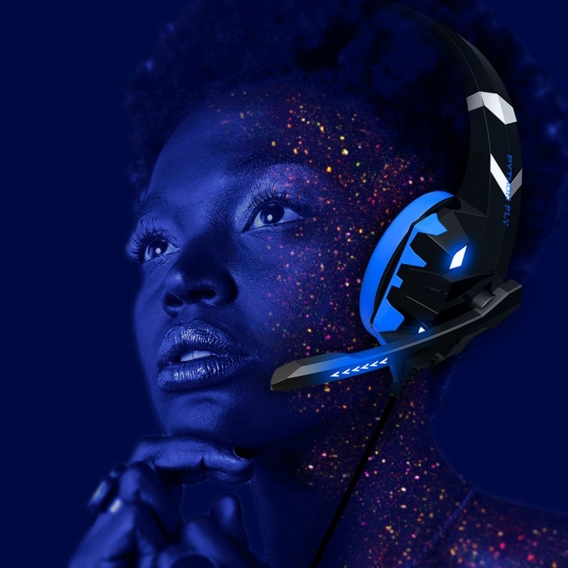 Gaming-Headset mit geräuschunterdrückendem Mikrofon Farbe Blau