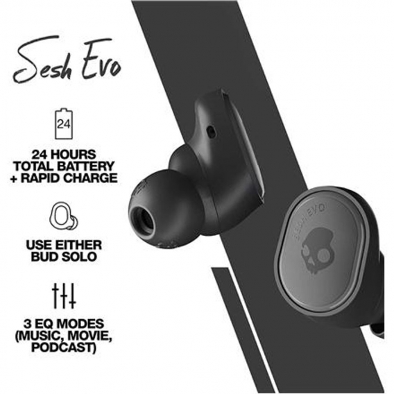 Skullcandy SESH Evo True Wireless Earbuds S2TVW-N896 Eingebautes Mikrofon, In-Ear, Bluetooth, Schwarz