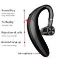 2x Bluetooth-Headset-Ohrbügel Freisprech-Kopfhörer Mit Integriertem Mikrofon