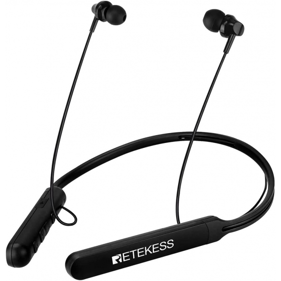 Retekess TR108 Tragbare FM Headset Radio Stereo, In-Ear Bluetooth Sport Headset mit 320mAh Akku, Bluetooth-Anruf, zum Joggen