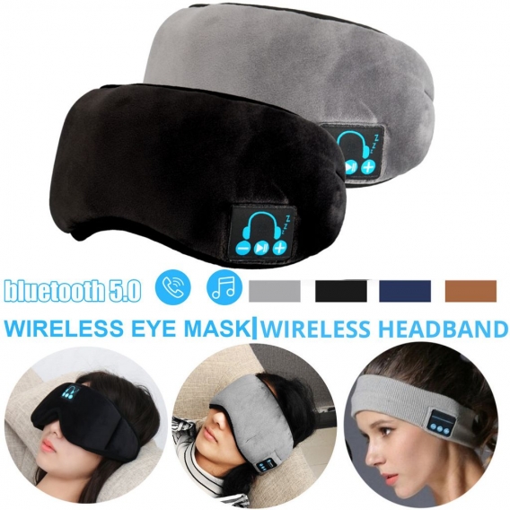 MECO Augenmaske Schlaf Kopfhörer bluetooth Maske Wireless Augen Reise mit Gebaut-in Lautsprecher Mic Freisprecheinrichtung mic