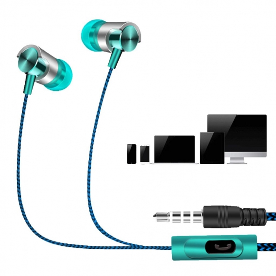 Modischer 3,5-Mm-Stereo-Superbass-Kopfhörer Mit Geflochtenem In-Ear-Headset Mit Mikrofon