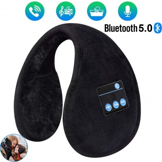 Ohrenschützer Kopfhörer Bluetooth Faltbare Ohrwärmer,Bluetooth V5.0 Kabellos Musik Over-Ear Headsets mit Mikrofon,Warme Gemütlic