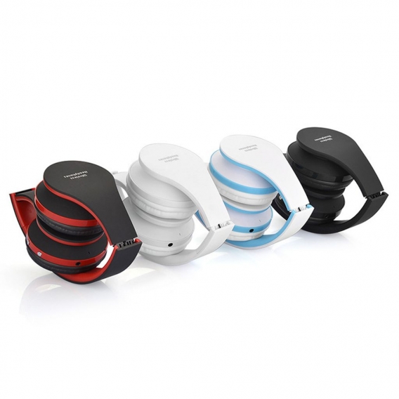 Drahtloser Stereo-Bluetooth-Kopfhörer NX-8252 Faltbarer Sport-Kopfhörer-Headset-(Schwarz)