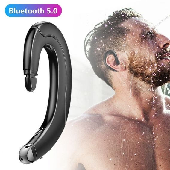 Knochenleitungs-Ohrbuegel Blautooth 5.0 HiFi Stereo Wireless-Kopfhoerer-Headset-Schwarz