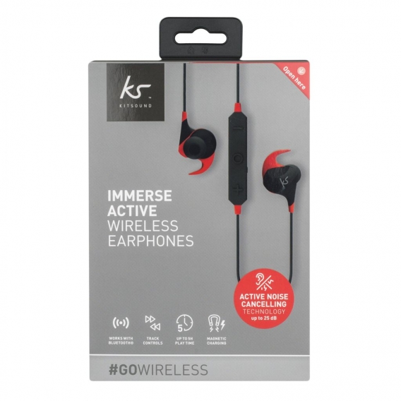 Kitsound Ksimard Immerse Activeanc Wireless Kopfhoerer Rot