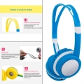 On-Ear-Kopfhörer mit Kabel Verstellbarer Kopfbügel 3,5-mm-Buchse Kinderkopfhörer Weihnachtsgeschenke Farbe Blau