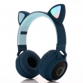 Bluetooth-Kopfhörer, Katzenohrhörer, LED-Licht, blinkend, Leuchtend, On-Ear-Stereo-Headset, kompatibel mit Smartphones und PCs