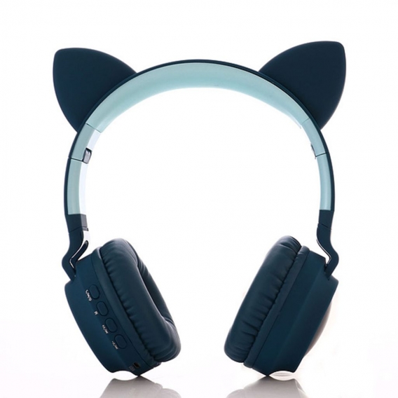 Bluetooth-Kopfhörer, Katzenohrhörer, LED-Licht, blinkend, Leuchtend, On-Ear-Stereo-Headset, kompatibel mit Smartphones und PCs