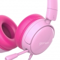 Kinder Over-Ear-Headset-Kopfhörer einstellbar mit 85dB begrenzter Lautstärke Noise Cancelling Leicht Farbe Rosa