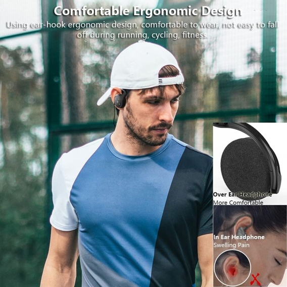 Drahtlose Sport Bluetooth Ohrhörer, Faltbare Leichte Kopfhörer Kabellos  Stereo Sound, Support Speicherkarte, Komfortables On-Ea