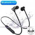 Magnetischer drahtloser Blautooth 4.2 In-Ear-Stereo-Kopfhoerer-Sportkopfhoerer mit Mic-Blau