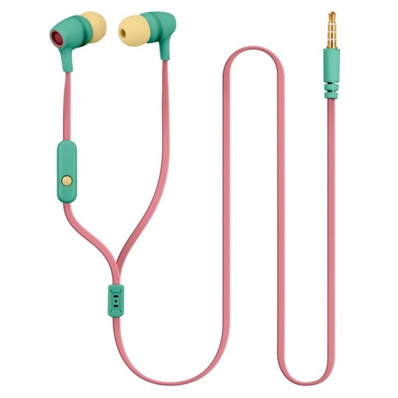 Forever Stereo Kopfhörer juicy" In-Ear Headset mit Mikrophon 3,5 mm Aux Farbe: Rosa-Grün-Gelb"