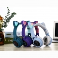 Kinder Kopfhörer, Faltbare Kopfhörer mit LED Katzen Ohren Verkabelte Over Ear Headset Kopfhörer für iPod iPad iPhone Android Han