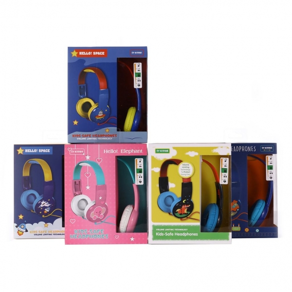 KID101 Kabelgebundenes Headset Kinder-On-Ear-Kopfhoerer mit 3,5-mm-Audiobuchse und tragbarer Lautstaerke Niedliche Kinder lernen