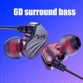 6D 4-Kern Dual Moving Coil In-Ear 3,5 mm HiFi-Bass Kabel Kopfhoerer Sport Headset-Silver-3,5 mm